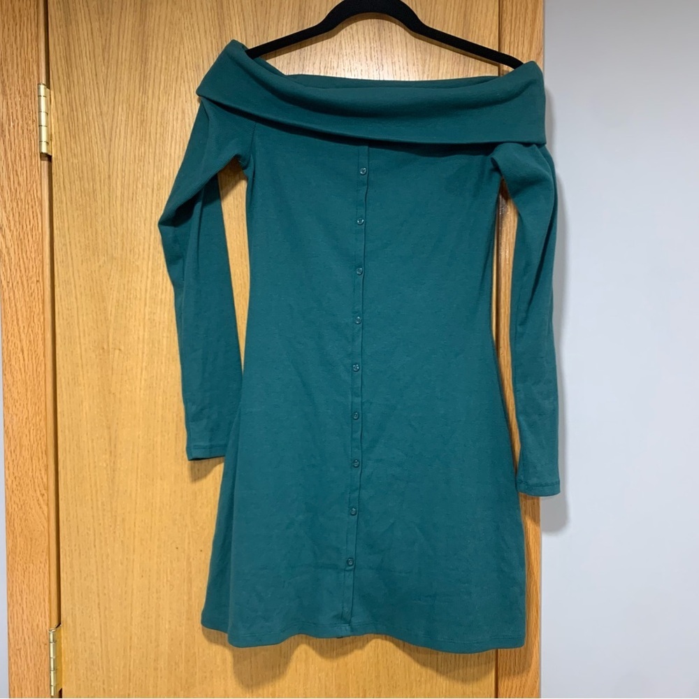 Wild Fable Long Sleeve Mini Bodycon Green Dress - Size Small
